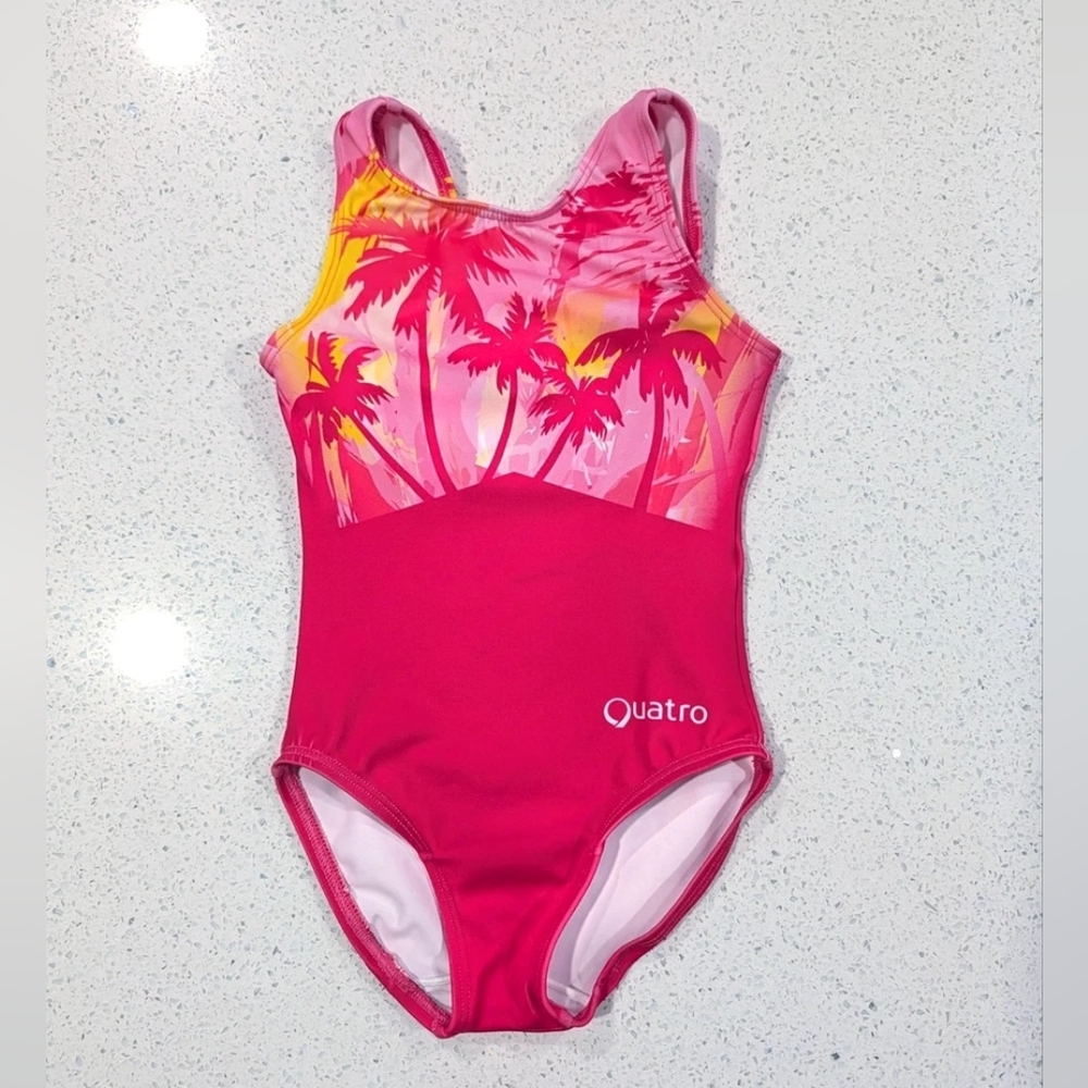 UK BRAND Quatro Quattro gymnastics dance Leotard Small SO CAL CALIFORNIA Strong